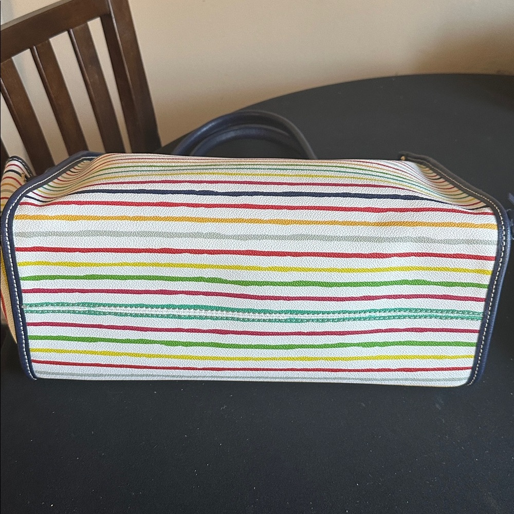 Dooney & Bourke Leather Watercolor Rainbow Striped Tote NWOT condition - Picture 9 of 10
